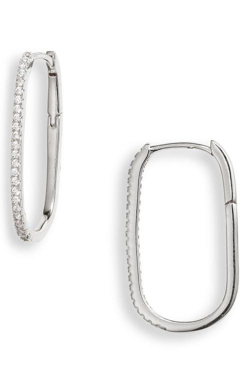 Shop Nordstrom Demi Fine Skinny Oval Hoop Earrings In Sterling Silver Plated