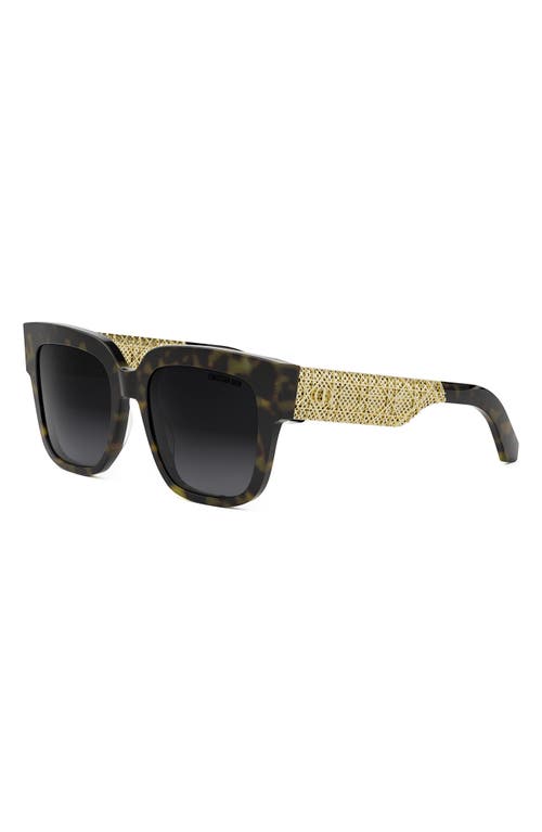 Dior 'ésille S1i 54mm Square Sunglasses In Dark Havana/gradient Smoke