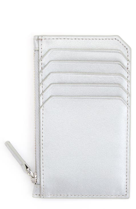 White Quilted Wallet With Lanyard
