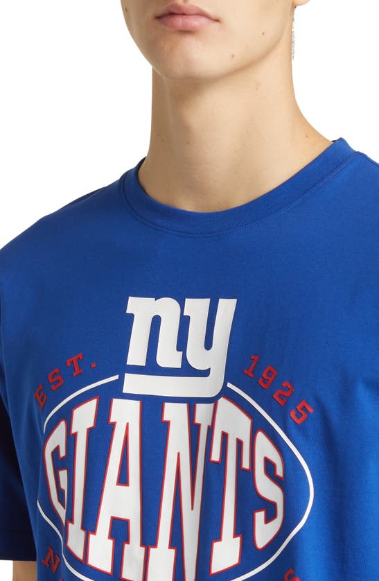 Hugo Boss Boss X Nfl Stretch Cotton Graphic T-shirt In New York Giants Dark Blue