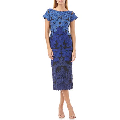 Js Collections Soutache Lace Midi Dress, Blue
