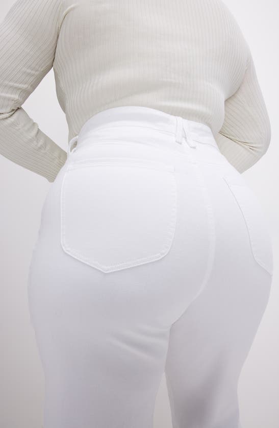 Shop Good American Good Waist High Waist Palazzo Jeans In White001