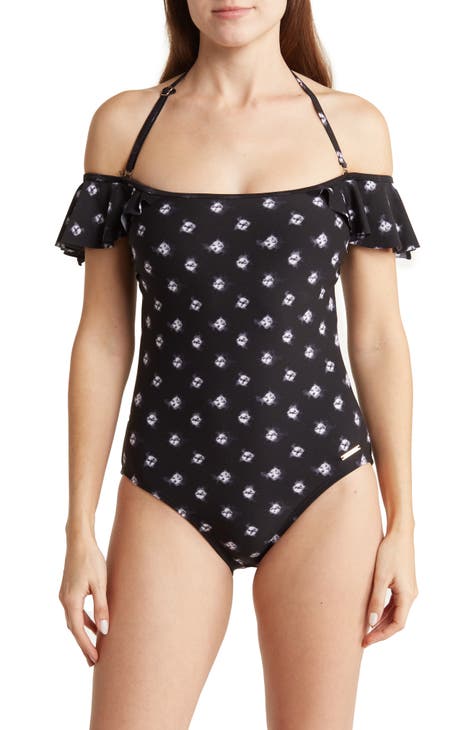 Off the Shoulder One-Piece Swimsuit