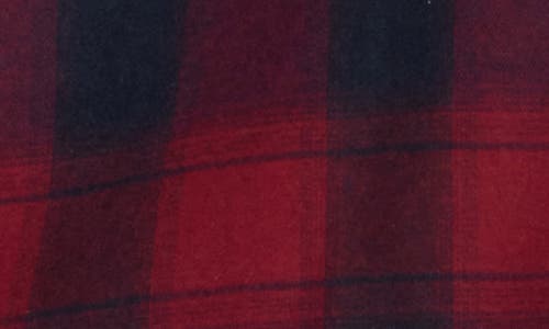 Burnside Plaid Flannel Shirt In Crimson Navy