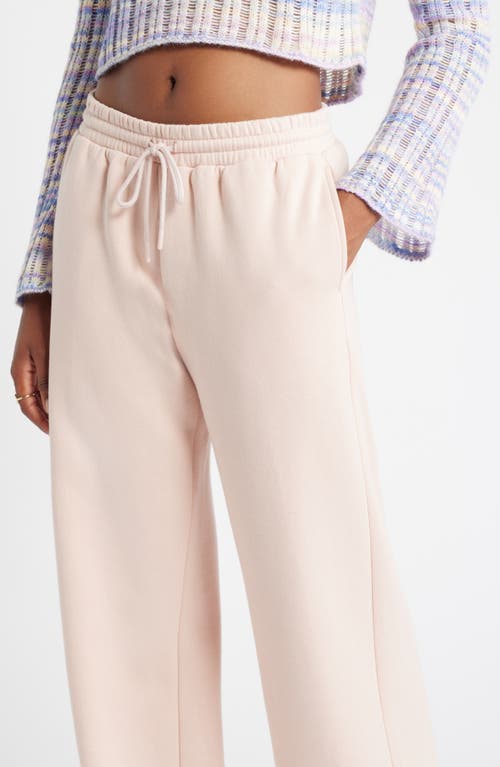 Shop Bp. Wide Leg Fleece Pants In Pink Sepia