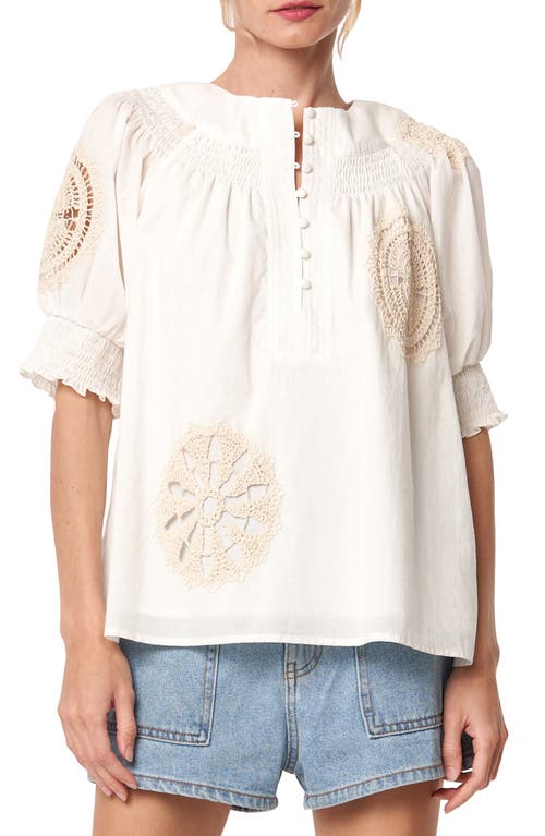 Shop Ciebon Tula Button Front Top In White