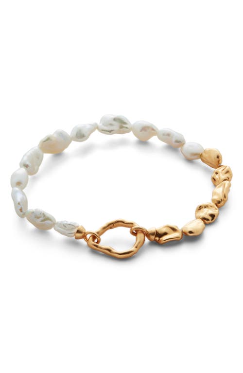 Monica Vinader Keshi Pearl Bracelet in 18K Gold Vermeil/pearl at Nordstrom, Size Medium
