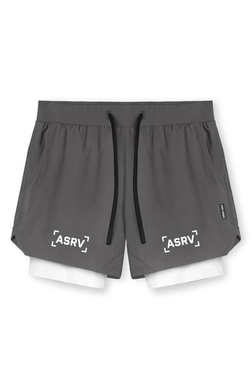 Shop Asrv Tetra-lite™ 5-inch 2-in-1 Lined Shorts In Raven Bracket/white