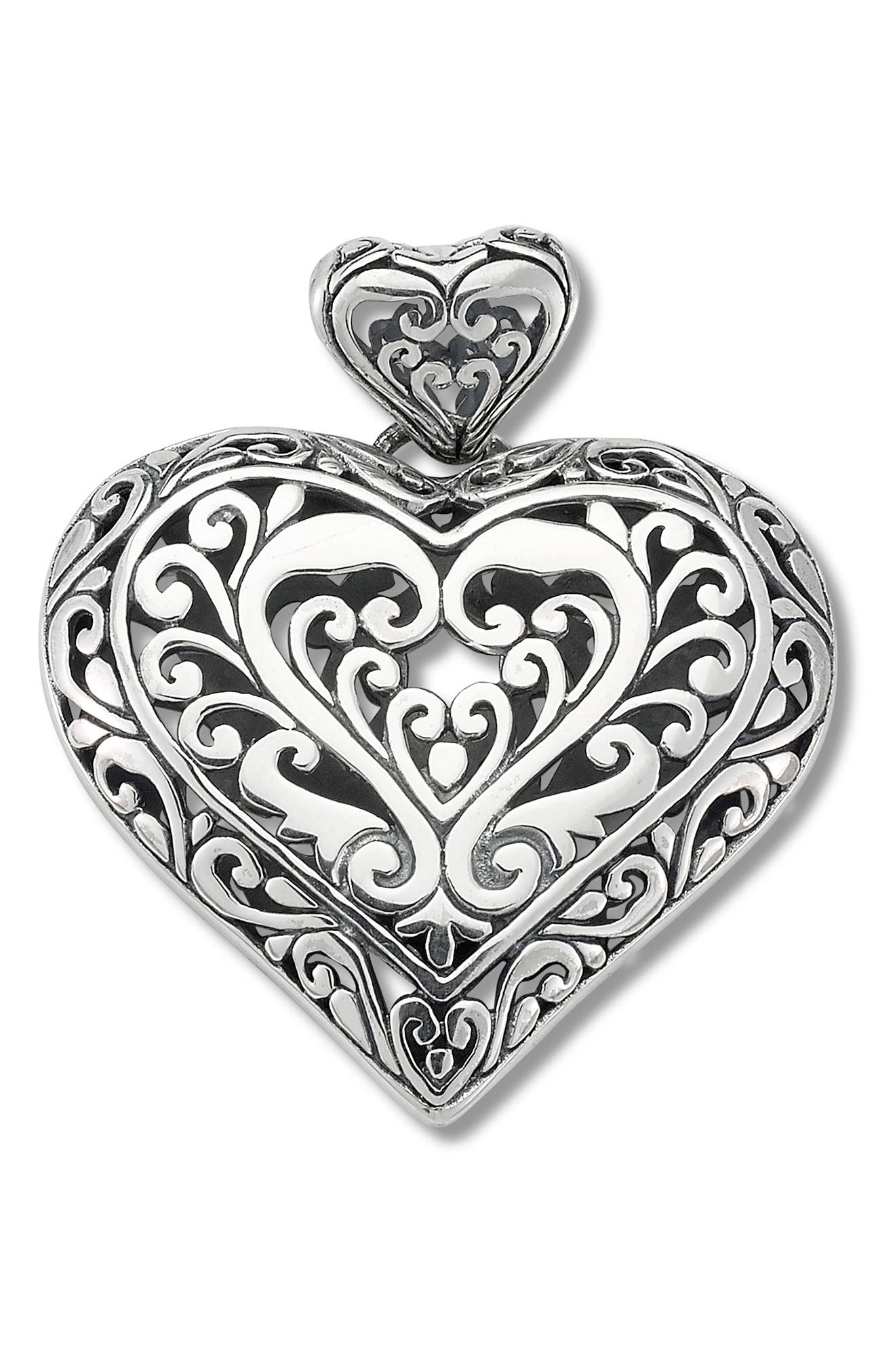 sterling silver filigree heart pendant