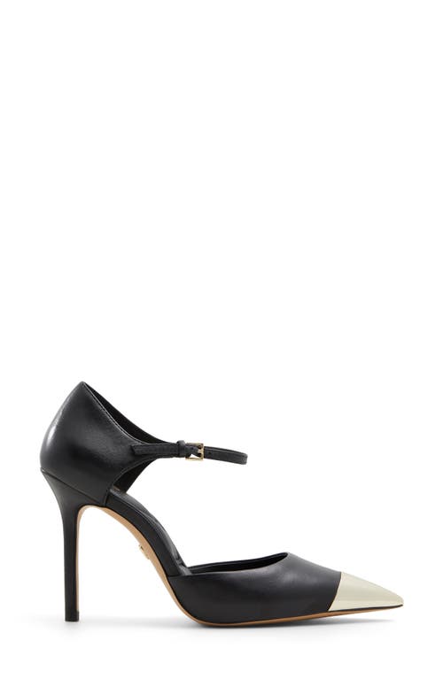 ALDO ALDO MYSHA ANKLE STRAP POINTED CAP TOE PUMP 