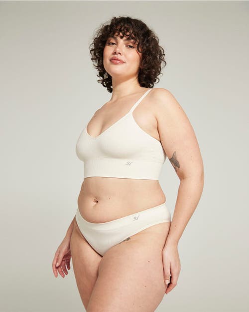 Shop Nudea The Tencel Seamless Bralette In White Sand