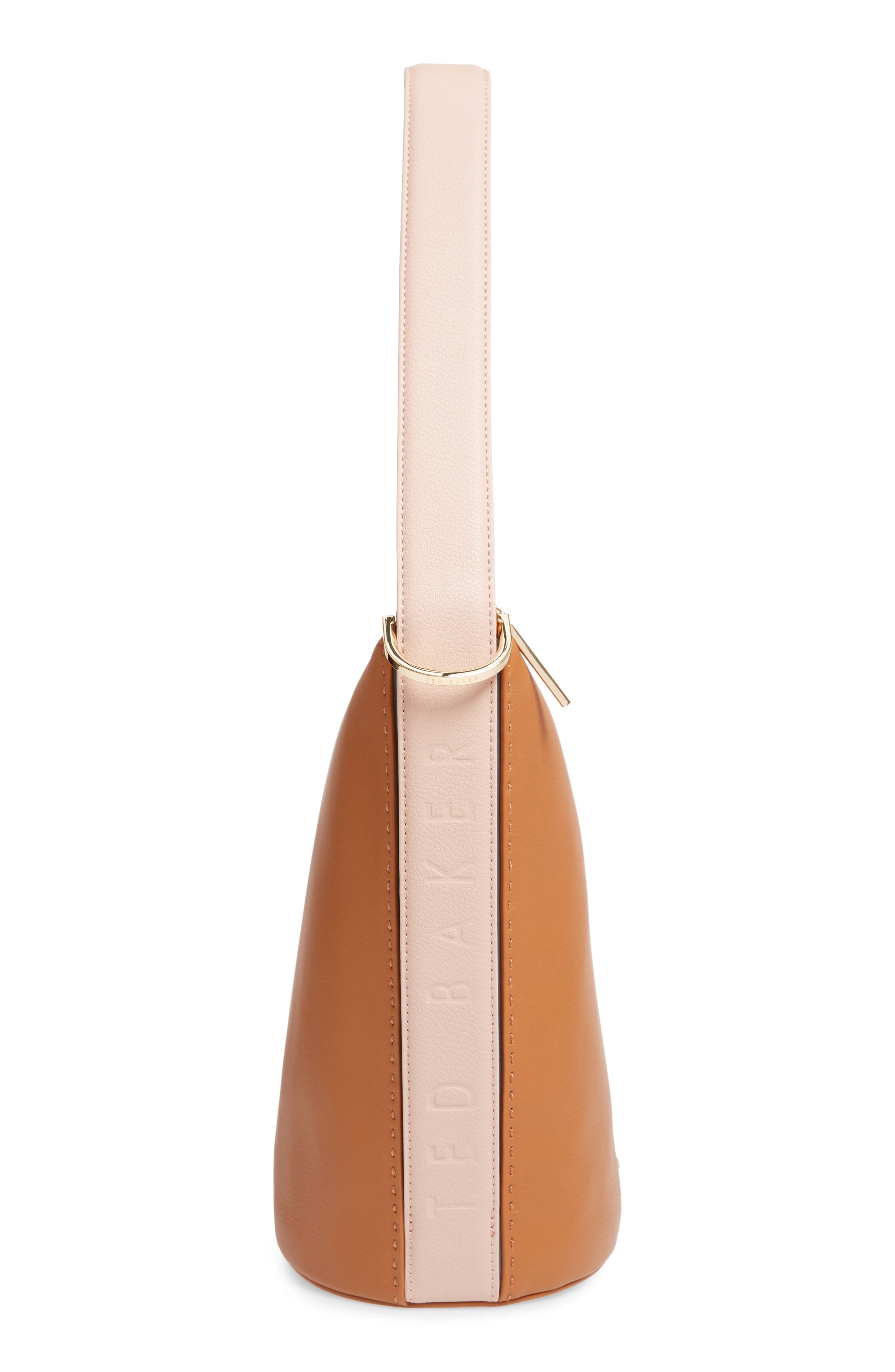 endora leather shoulder bucket bag