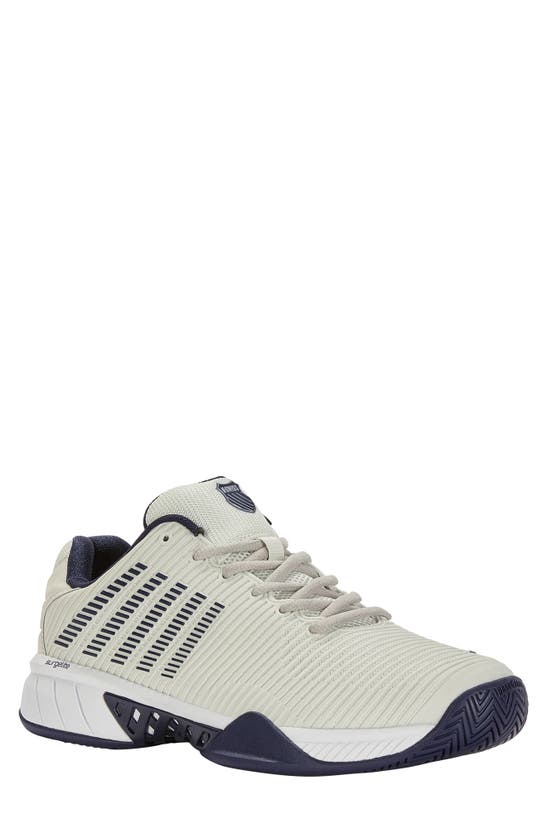 K-swiss Hypercourt Express 2 2e Tennis Shoe In Grey/ White/ Peacoat