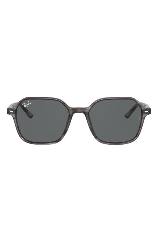 Ray Ban 53mm Gradient Square Sunglasses In Striped Grey/ Dark Grey