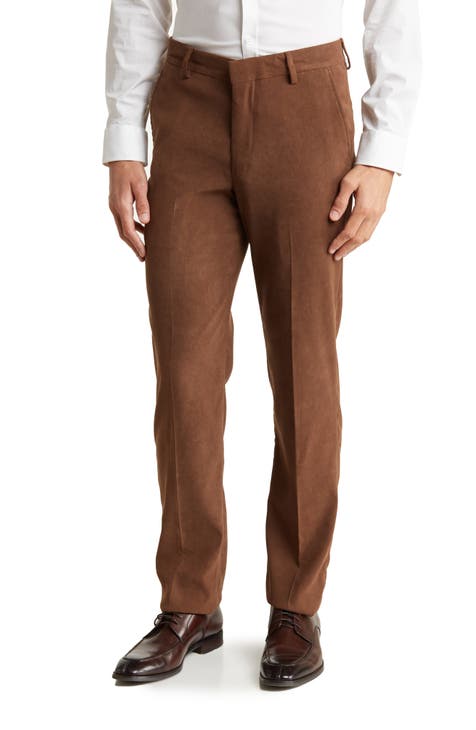 Solid Flat Front Trousers
