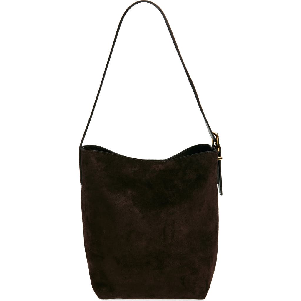 Madewell Essentials Suede Bucket Bag In Dark Carob