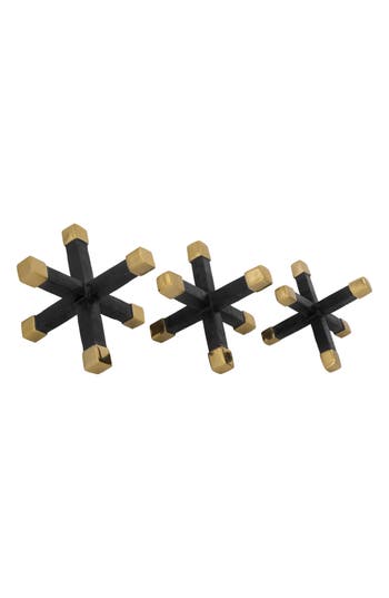 Shop R16 Home Xylo Set Of 3 Jacks In Black/gold