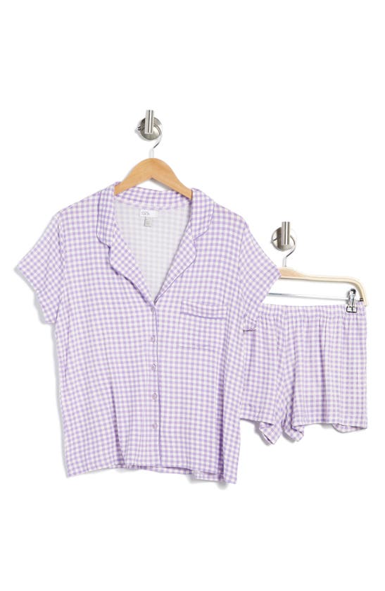 Nordstrom Rack Tranquility Shortie Pajamas In Purple Petal Gingham