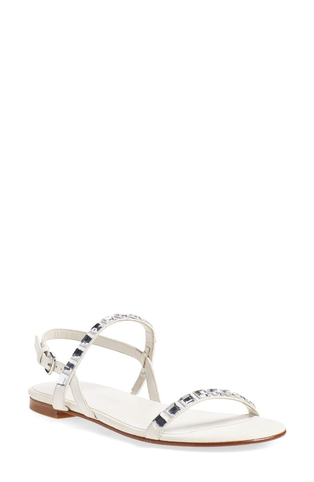 Stuart Weitzman Embellished Flat Sandal (Women) Nordstrom