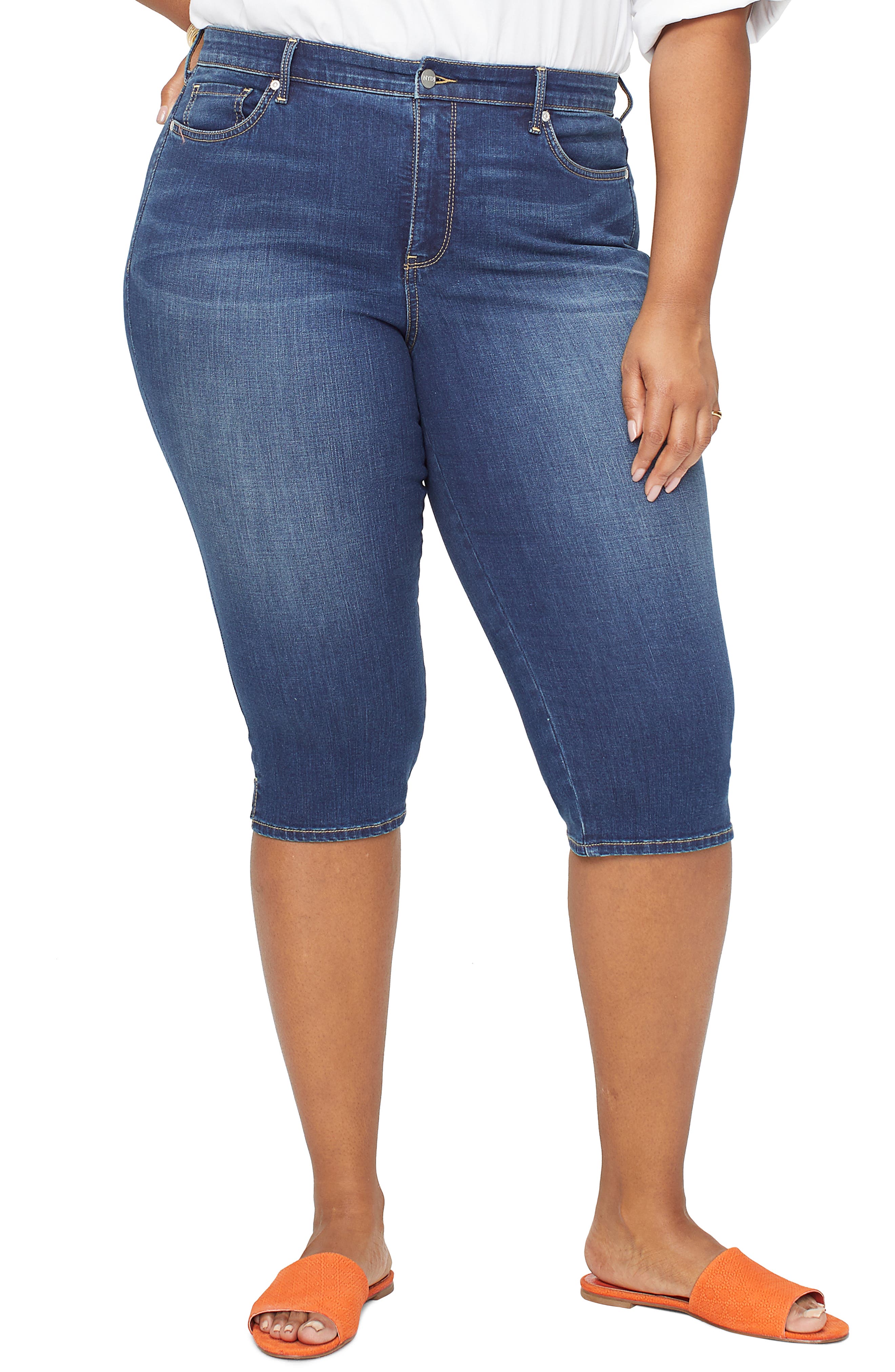 NYDJ Womens Plus Size Capri Jeans