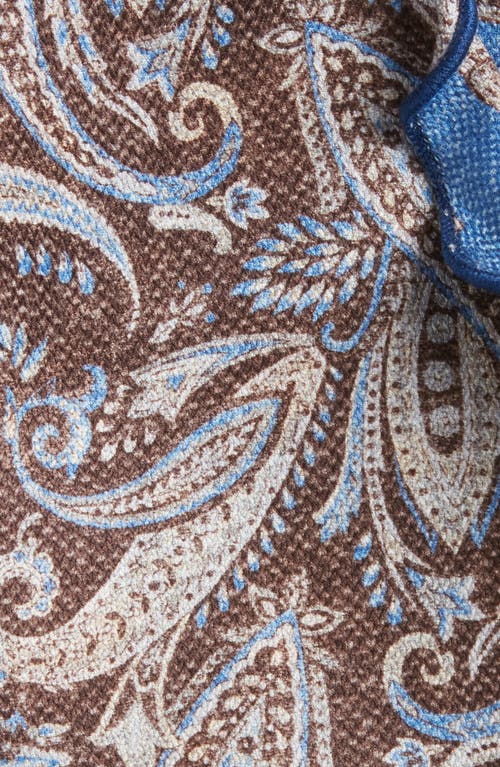 Shop Edward Armah Exploded Paisley & Medallion Silk Pocket Circle In Brown