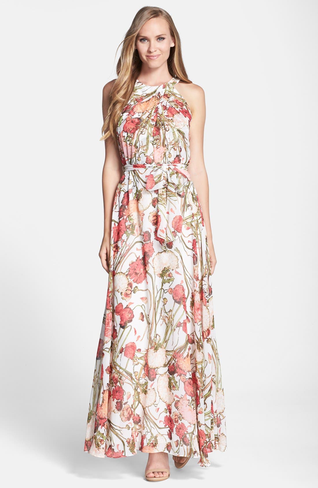 Adrianna Papell Floral Print Chiffon Maxi Dress | Nordstrom