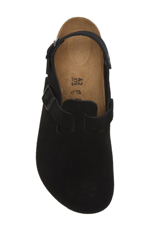 Birkenstock Tokio Shearling Buckled Suede Clogs In Black
