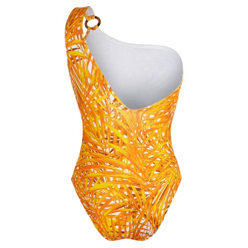 Shop Vilebrequin Palm Leaves Jersey Asymmetric One-piece In Mangue