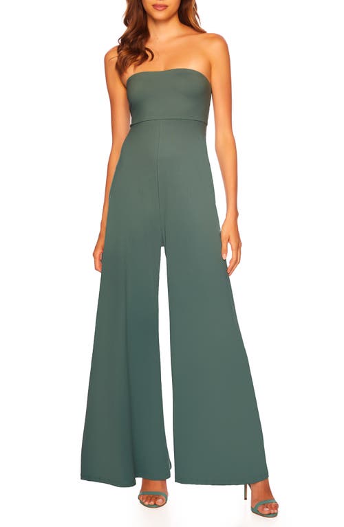 Strapless Wide Leg Jumpsuit in Rosemary