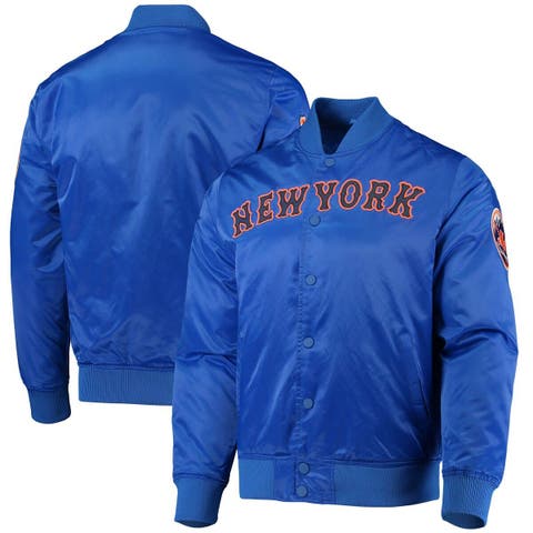 Men's New York Yankees Pro Standard Navy Wordmark Satin Full-Snap Jacket
