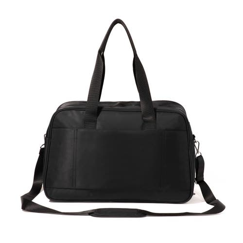 Baggallini Getaway Split Case Duffel Weekender Bag In Black Twill