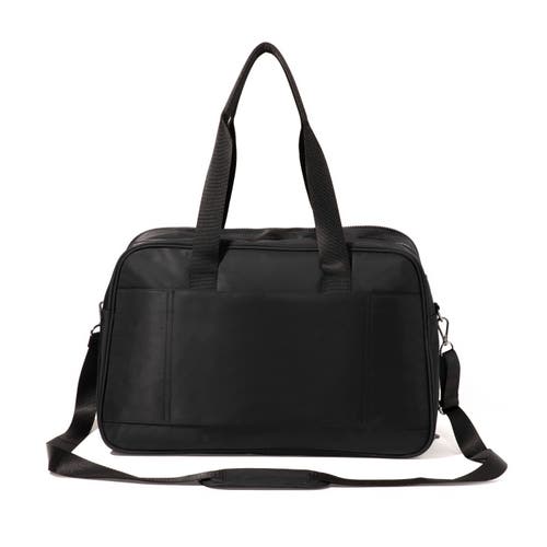 Shop Baggallini Getaway Split Case Duffel Weekender Bag In Black Twill