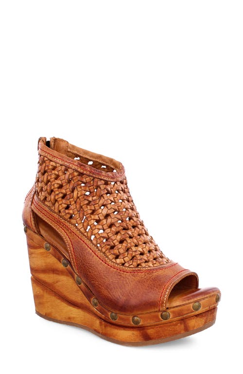 Odette Platform Wedge Sandal in Pecan Dd