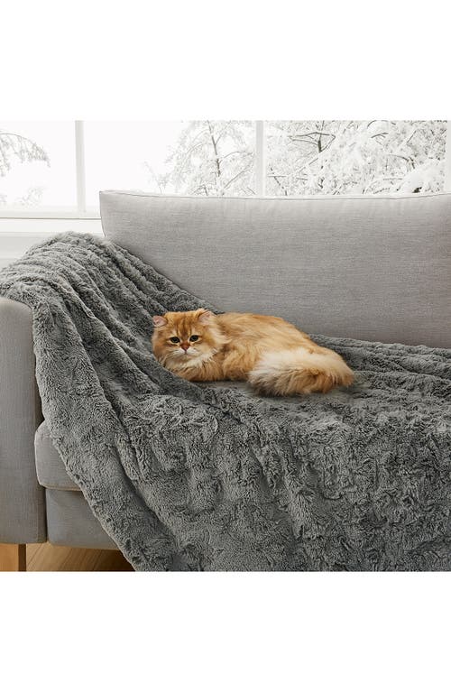 Ugg(r) Adalee Faux Fur Throw Blanket In Seal