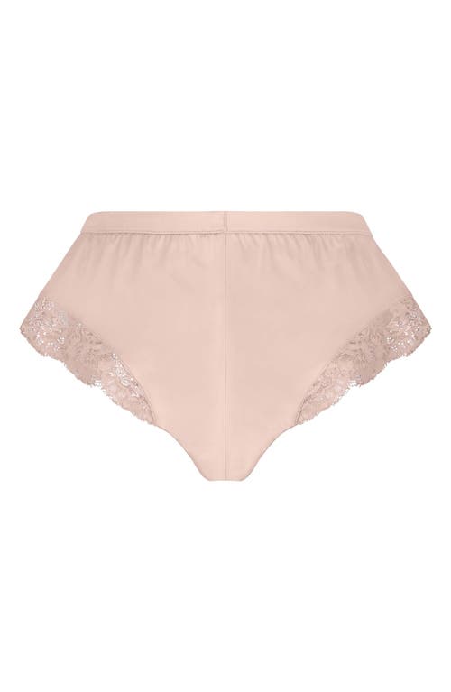 Shop Hunkemoller Hunkemöller Valerie Lace Trim Satin Tap Pants In Rose Smoke