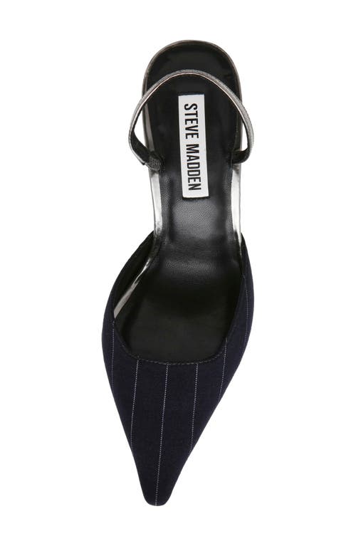 Shop Steve Madden Drew Slingback Pointed Toe Pump In Navy/pewter