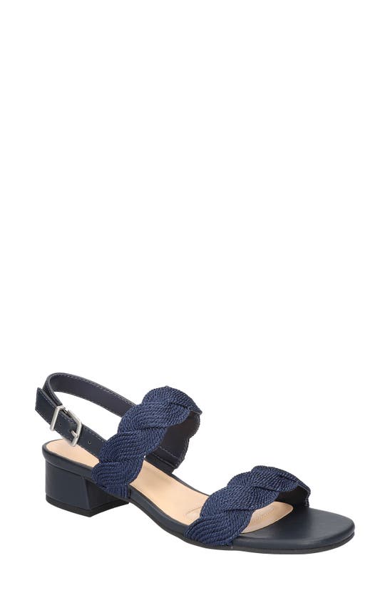 Easy Street Charee Womens Woven Open Toe Heels In Navy Woven