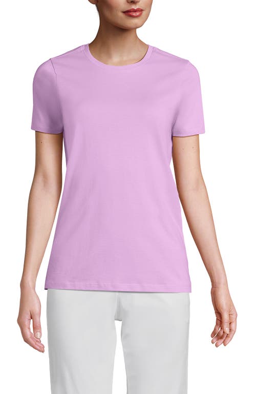 Shop Lands' End Relaxed Supima Cotton Crew Neck T-shirt In Pink Amethyst