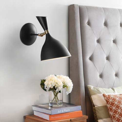 Jonathan Y Josef Iron Retro Led Wall Sconce In Black/brass Gold