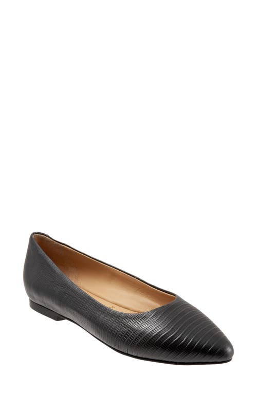 Shop Trotters Estee Ballet Flat In Black/grey Leather