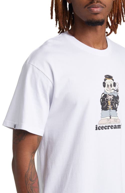 Icecream Frosty Cotton Graphic T-shirt In White