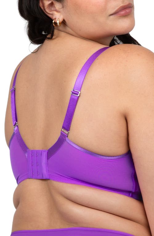 Shop Curvy Couture Full Figure Mesh Underwire Bra In Purple Passion
