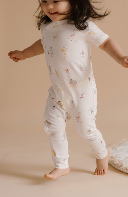 Shop Pehr Print Organic Cotton Romper In Jungle Gym