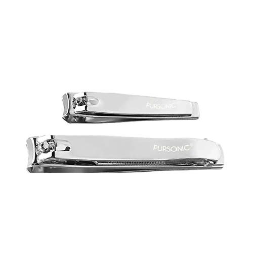 Pursonic Salon Grade Premium 2 Pack Nail Clipper In Silver