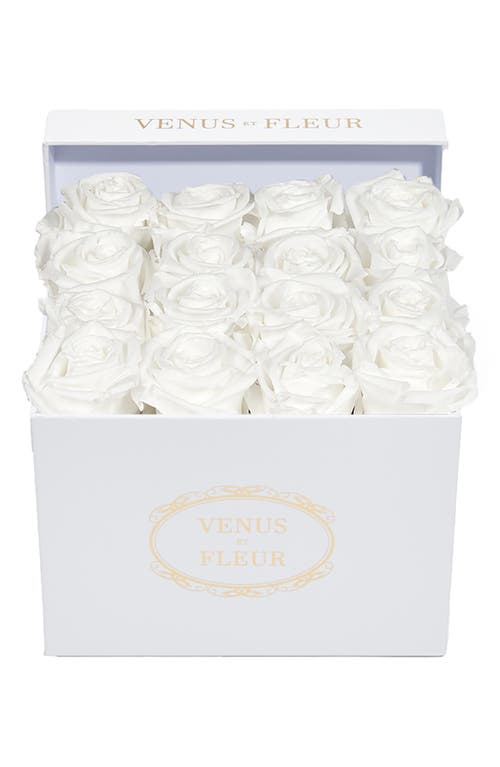 Venus ET Fleur Classic Small Square Eternity Roses in Pure White at Nordstrom