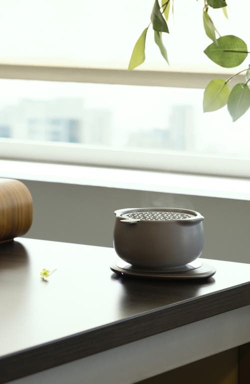 Ohom Jun Self-heating Diffuser Set In Soft Gray