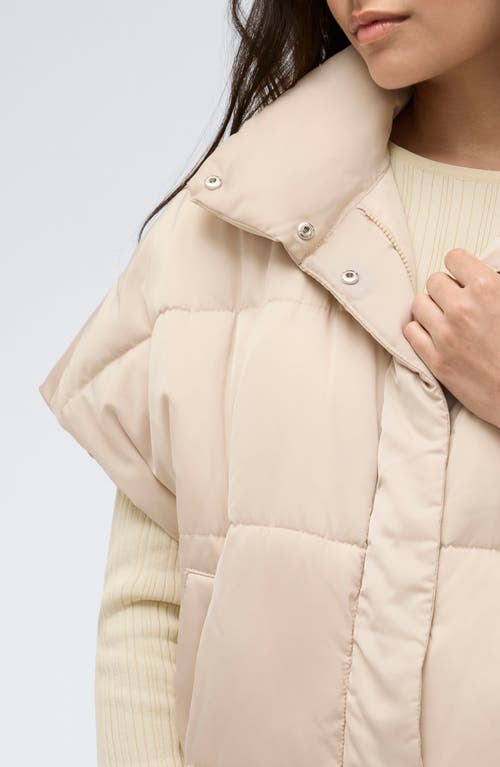 Shop Kenneth Cole Oversize Tapered Quilted Vest In Soft Fawn