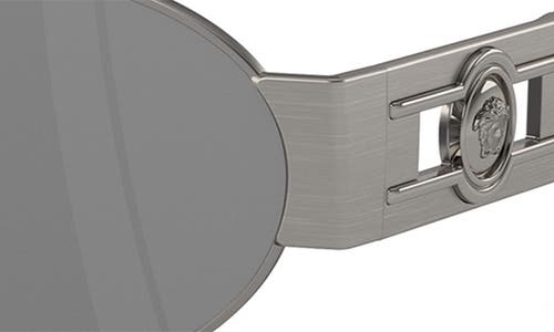 Shop Versace 56mm Oval Sunglasses In Matte Grey