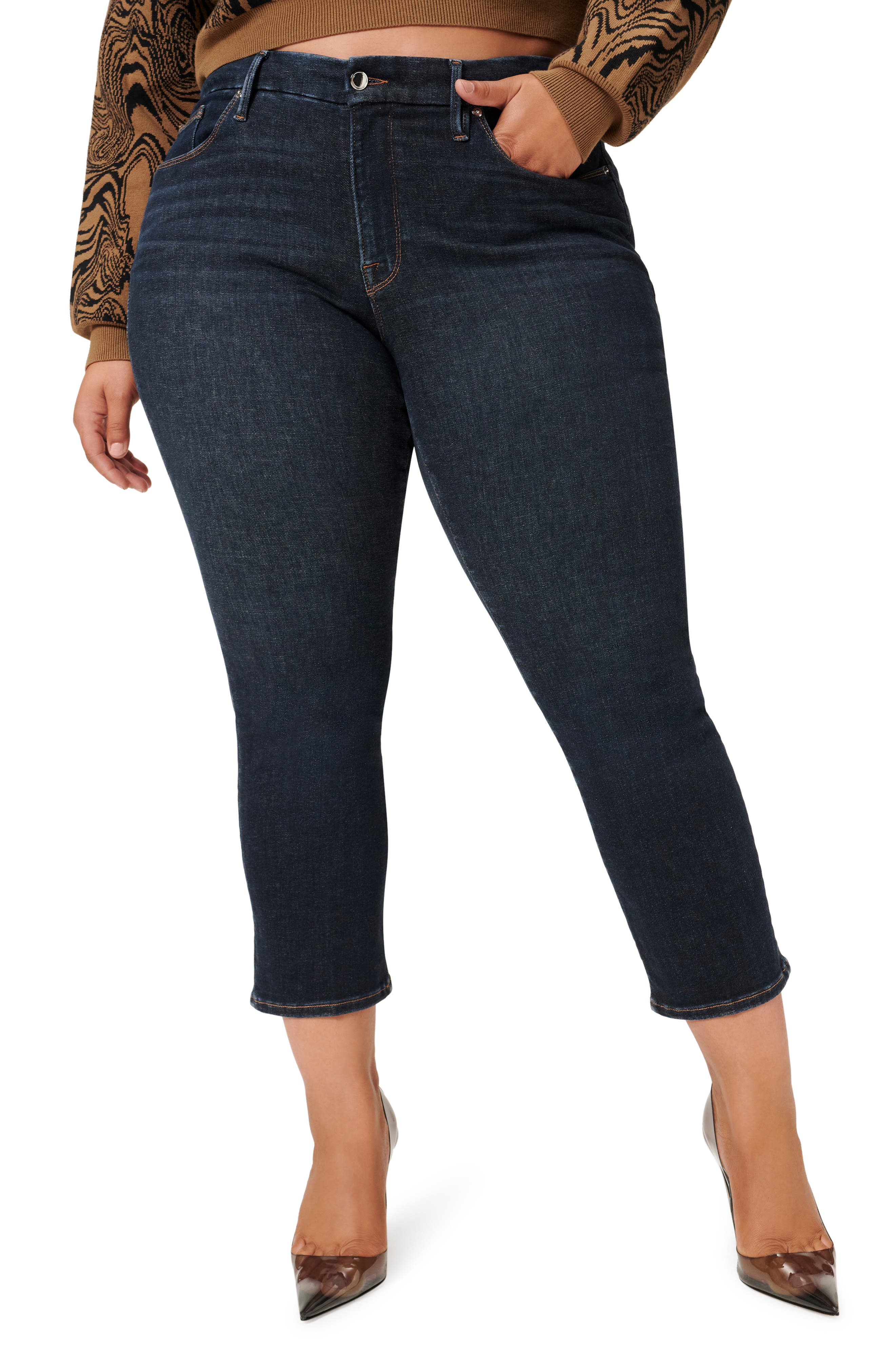Good American Straight Leg Crop Jeans Size 10