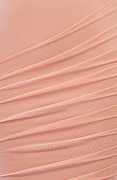 House Of Cb Cassidy Ruched Maxi Skirt In Peach Pearl